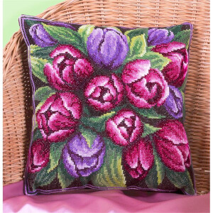 Panna cushion counted cross stitch kit "Tulips"...