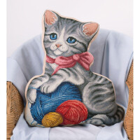 Panna cushion counted cross stitch kit "cushion. My kitten" 35,5x42,5cm, DIY