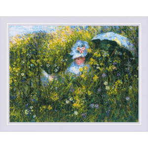 Riolis Set punto croce "Sul prato dopo il quadro di c. Monet", schema di conteggio