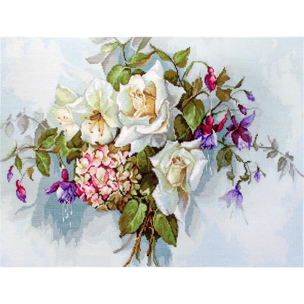 Luca-s counted cross stitch kit "Bouquet with Roses", 45,5x30cm, DIY