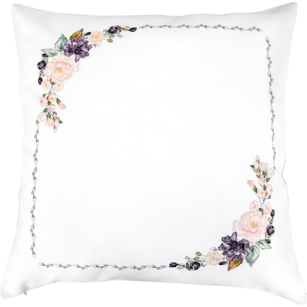 Luca-s counted cross stitch kit "Pillow Flowers", 50x50cm, DIY