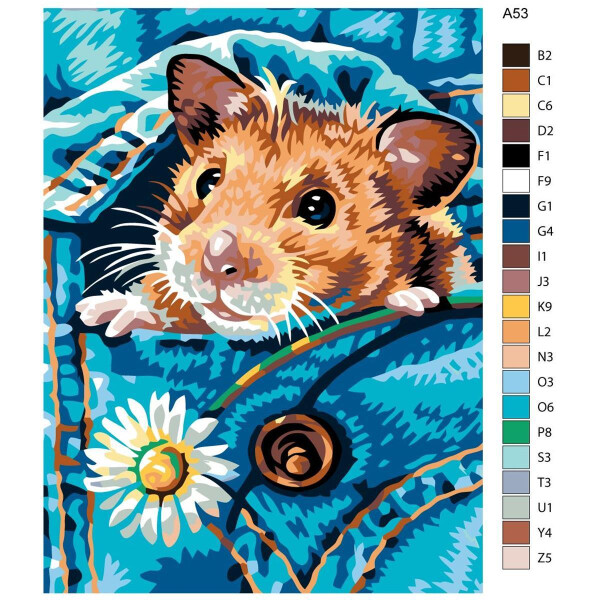 Peinture par numéros "Hamster", 30x40cm, a53