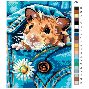 Peinture par numéros "Hamster", 30x40cm,...