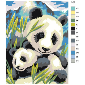 Pittura dai numeri "Panda", 30x40cm, a48