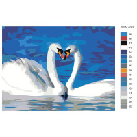 Paint by Numbers "Swans in love", 30x40cm, KRYM-AN10