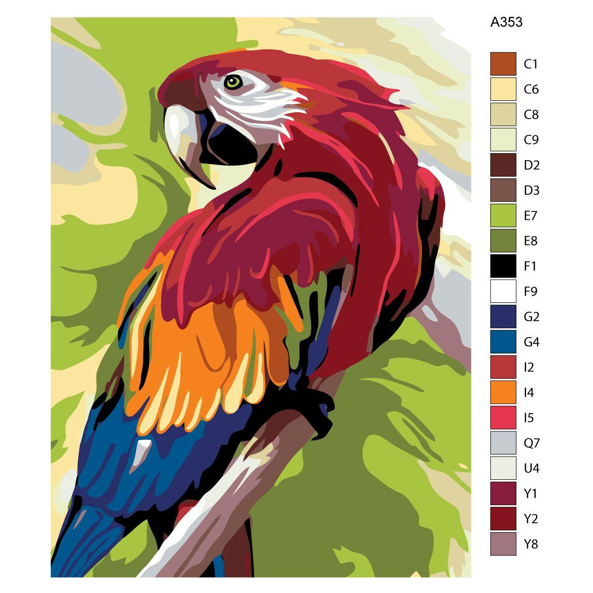 Malen nach Zahlen "Kakadu Papagei", 30x40cm, A353