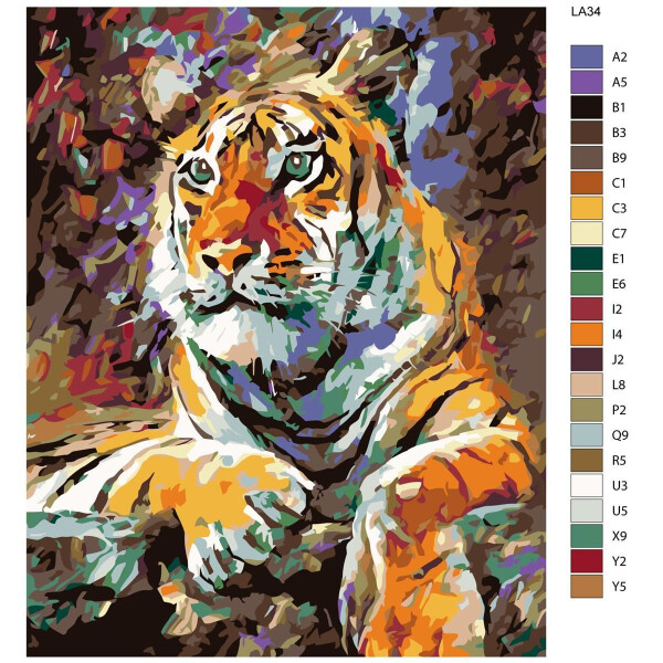 Pintura por números "Tigre majestuoso", 40x50cm, la34