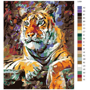 Schilderij op nummer "Majestic Tiger", 40x50cm,...