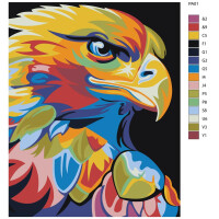Pittura con i numeri "Aquila colorata", 40x50cm, pa01