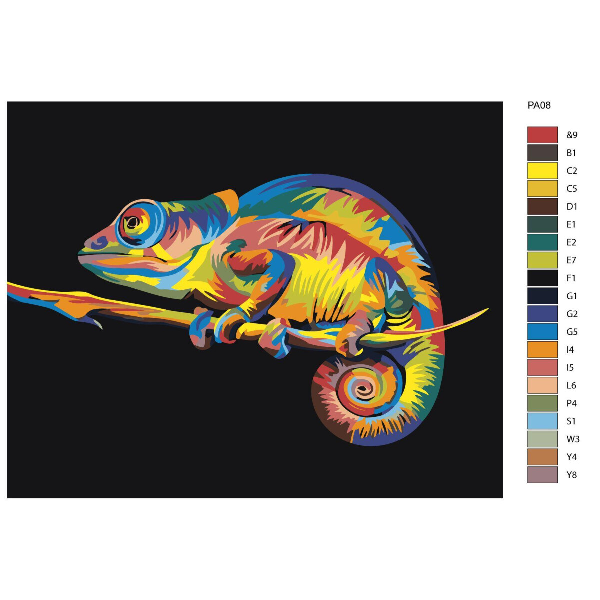 Paint by Numbers "Colorful chameleon on...