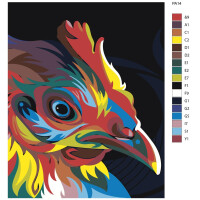 Pintura por números "Gallo colorido", 40x50cm, pa14