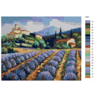 Pittura con numeri "Paesaggio di provincia", 40x50cm,43869