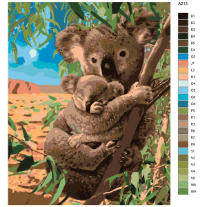 Peinture par numéros "Koalas", 40x50cm,...