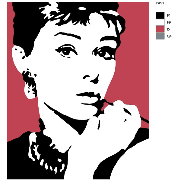Pintura por números "Retrato de Audrey", 40x50cm, pa91
