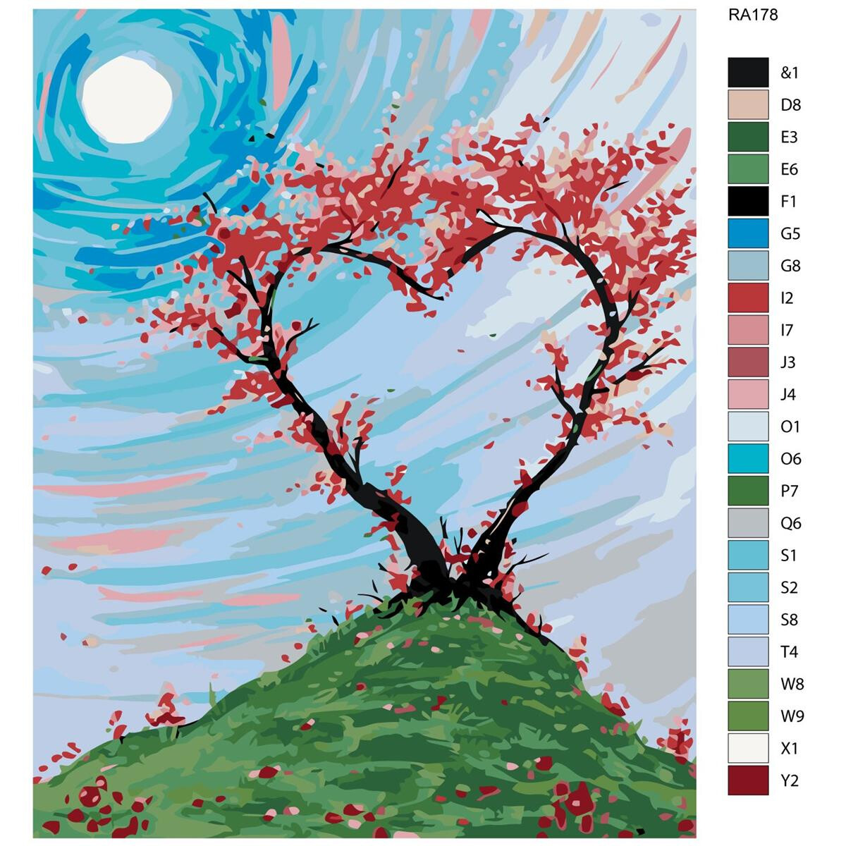 Paint by Numbers "Tree heart" , 40x50cm, RA178