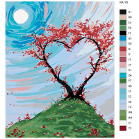 Pintura por números "Corazón de árbol", 40x50cm, ra178