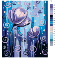 Peinture par numéros "fleurs", 40x50cm, f53