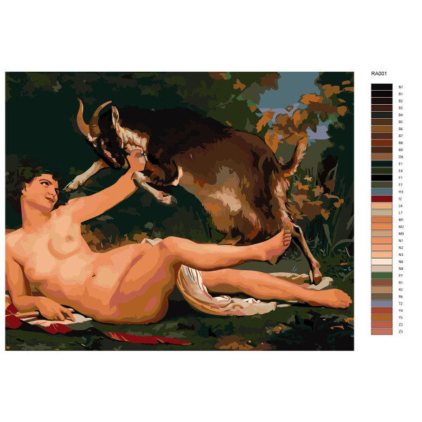Pittura con numeri "Wakhanka e il Boch dopo la pittura di Bugros", 40x50cm, ra001