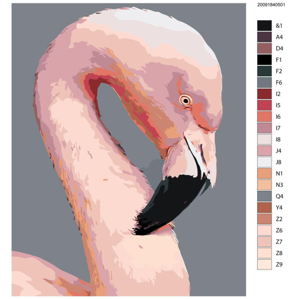 Pintura por números "Flamingo", 40x50cm, phto-20091840501