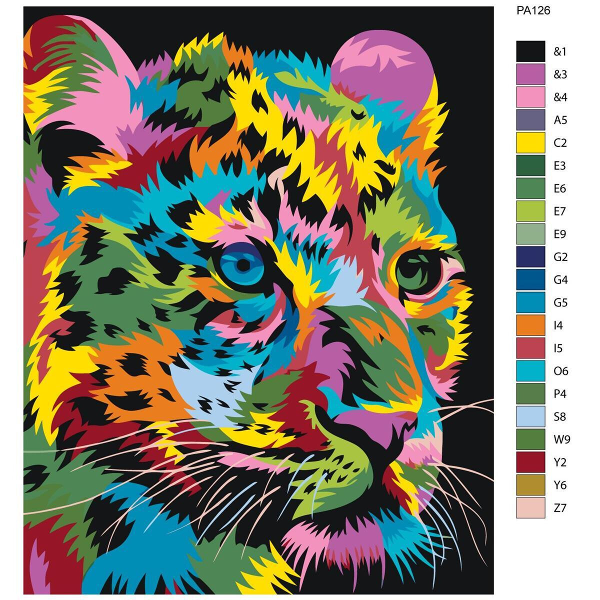 Pittura con numeri "Leopardo colorato",...
