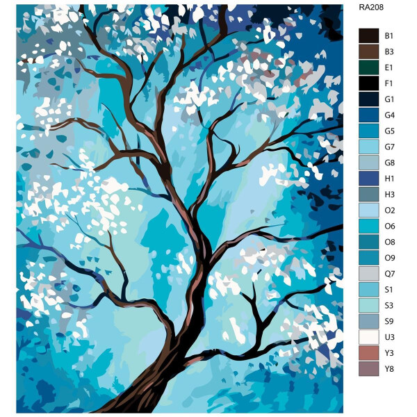 Pintura por números "Flor de árbol", 40x50cm, ra208