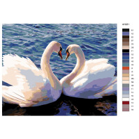 Pintura por números "Cisnes enamorados", 40x50cm, arth-ah281