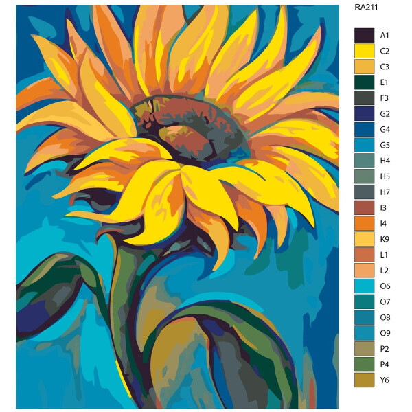 Paint by Numbers "Sunflower", 40x50cm, RA211