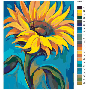 Malen nach Zahlen "Sonnenblume", 40x50cm, RA211