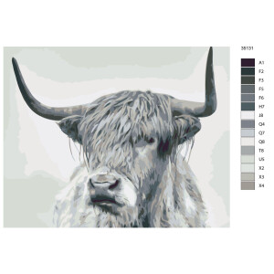 Pittura con numeri "toro", 40x50cm, ktmk-35131