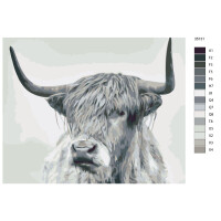Paint by Numbers "Bull" , 40x50cm, KTMK-35131