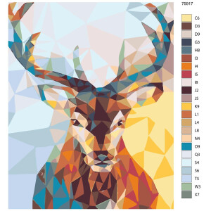Pittura con numeri "Deer graphic", 40x50cm,...