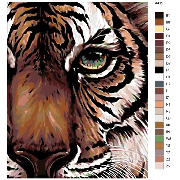 Pittura dai numeri "Faccia di tigre", 40x50cm, a415