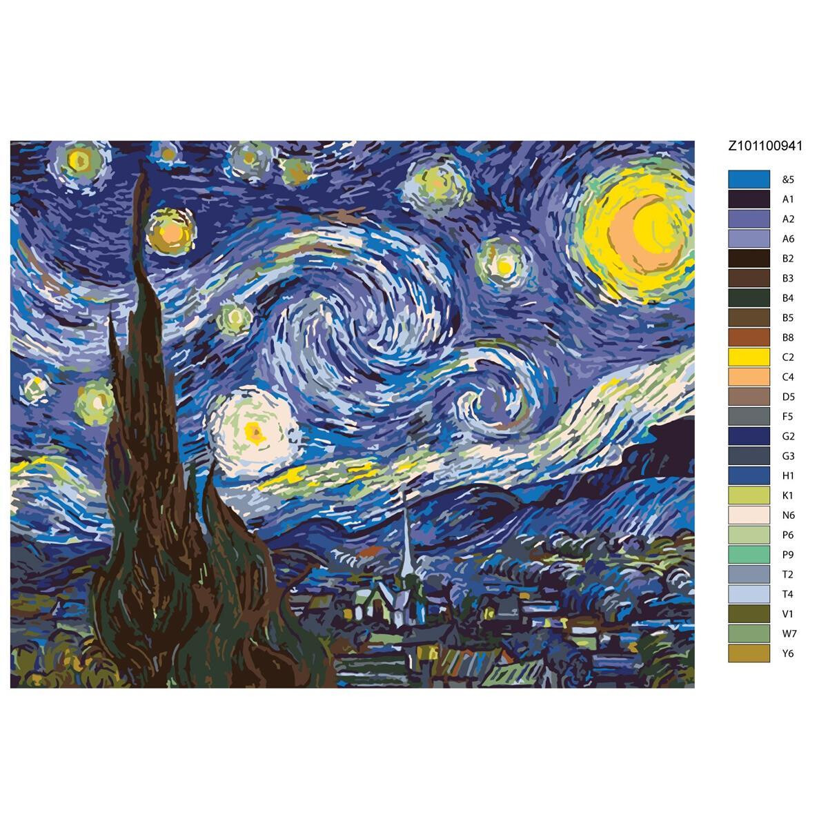 Malen nach Zahlen "Nacht by Klimt", 40x50cm,...