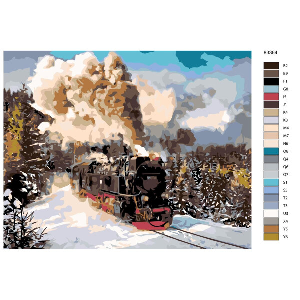 Paint by Numbers "Siberian Railway", 40x50cm, KTMK-83364