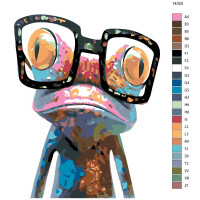 Paint by Numbers "Frog with glasses", 40x50cm, KTMK-14320