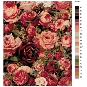 Pittura con i numeri "Mare di rose", 40x50cm,...