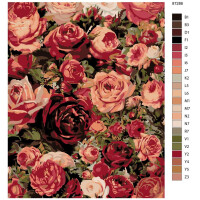 Pittura con i numeri "Mare di rose", 40x50cm, ktmk-87286