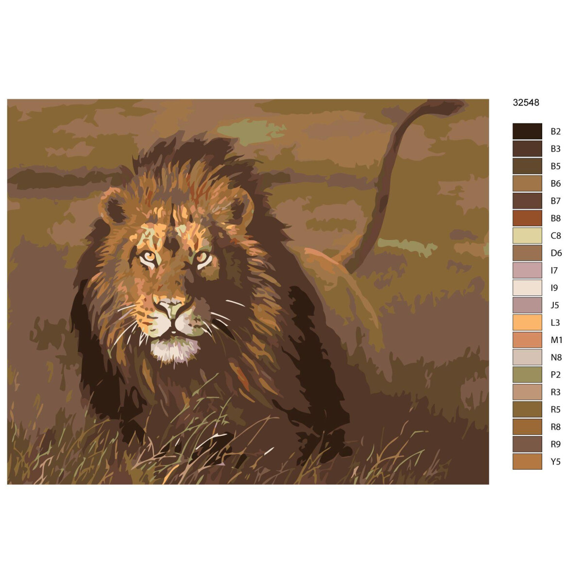 Paint by Numbers "Lion in the meadow", 40x50cm,...