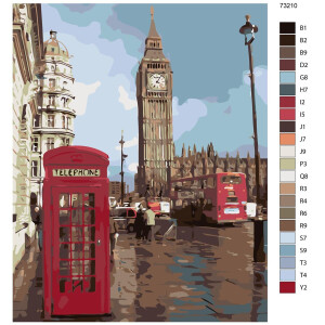 Pittura con i numeri "Big Ben London", 40x50cm,...