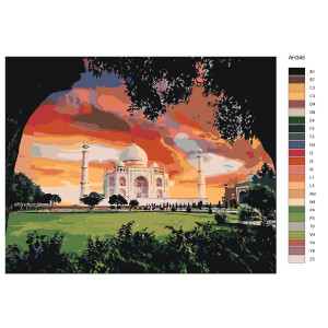 Pittura dai numeri "Taj Mahal India", 40x50cm,...