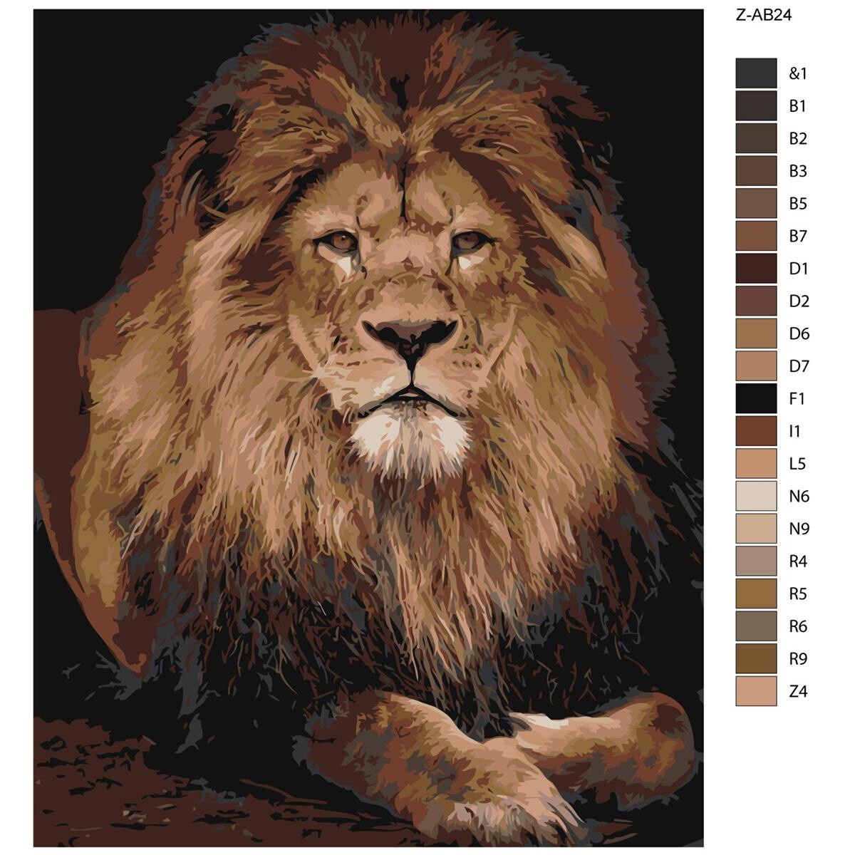 Pittura dai numeri "Leone maschio", 40x50cm,...