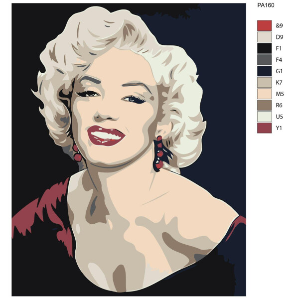 Pintura por números "Marilyn Monroe chic", 40x50cm, pa160