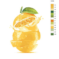 Pittura con i numeri "Succo di limone", 40x50cm, ktmk-43458