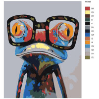 Pittura con i numeri "Rana con gli occhiali", 40x50cm, pa168