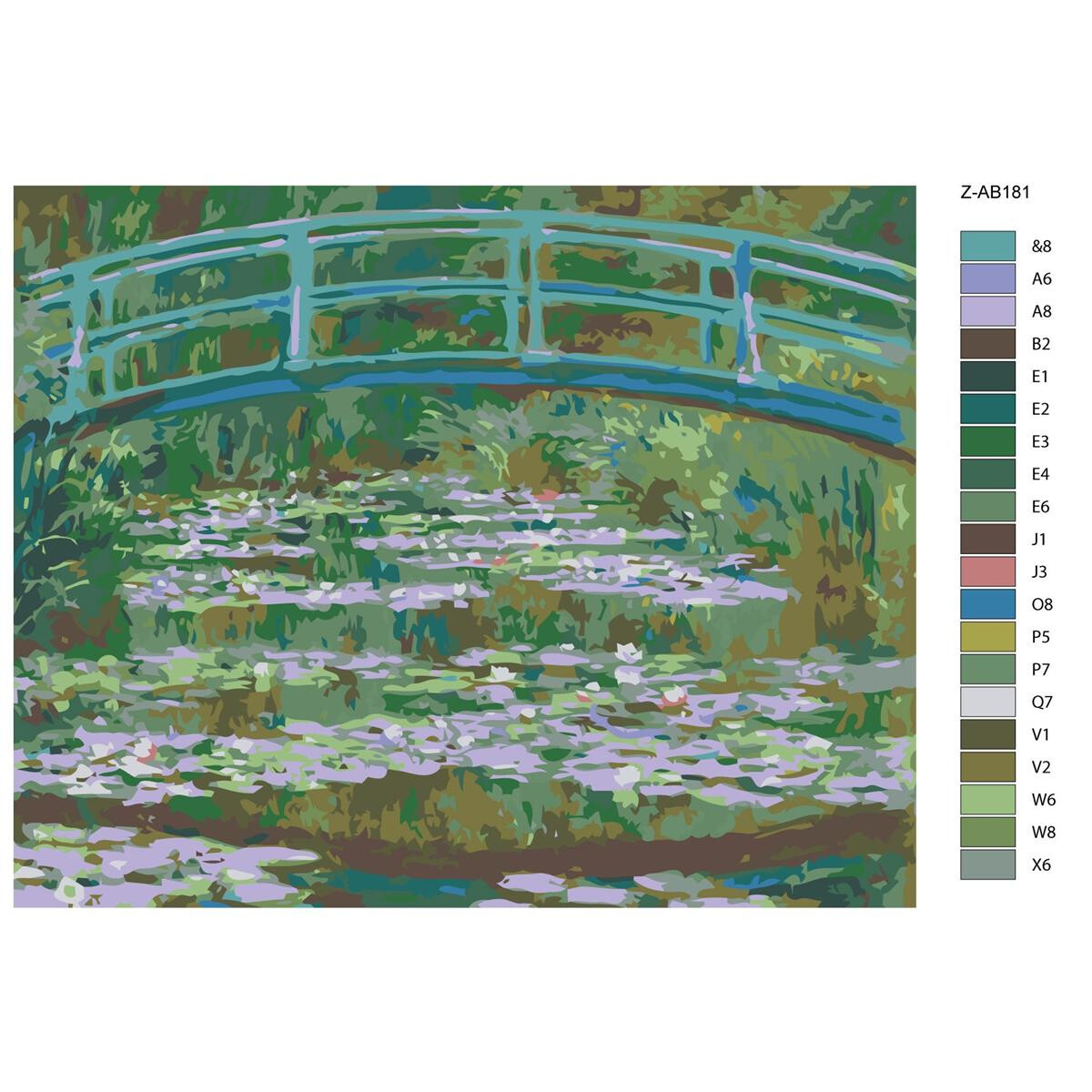 Painting by Numbers "Bridge Green", 40x50cm,...
