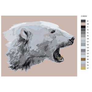 Paint by Numbers "Roaring polar bear", 40x50cm,...
