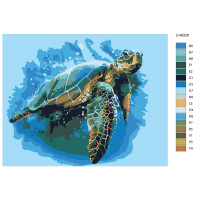 Pittura con i numeri "acqua di tartaruga", 40x50cm, z-ab236