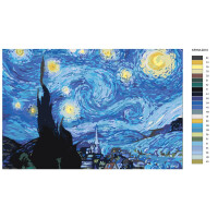 Pittura dai numeri "Notte stellata", 40x60cm, krym-z010
