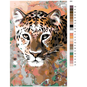 Pintura por números "Leopardo", 40x60cm,...