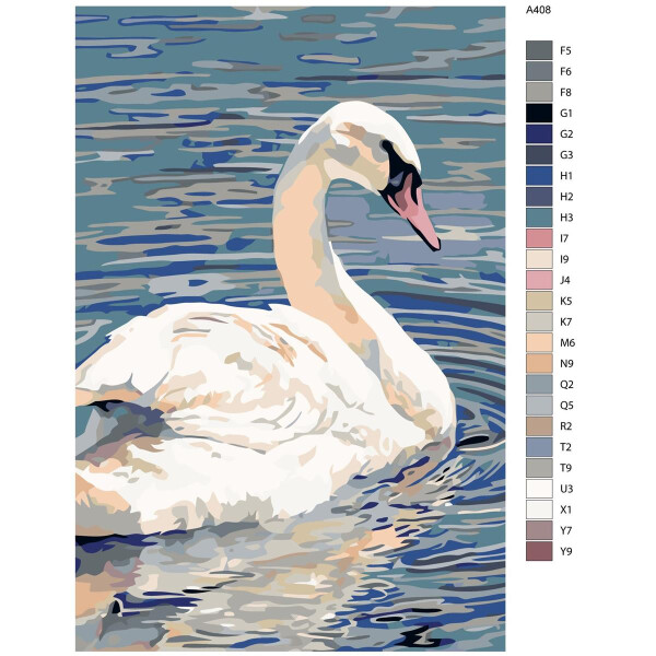 Pintura por números "Agua de cisne", 40x60cm, a408